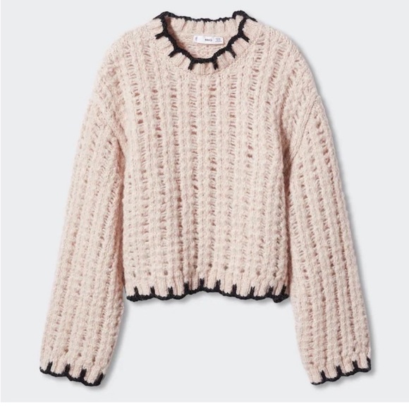 Mango Sweaters - Mango MNG | Contrast Trim Wool Blend Sweater New with Tags!